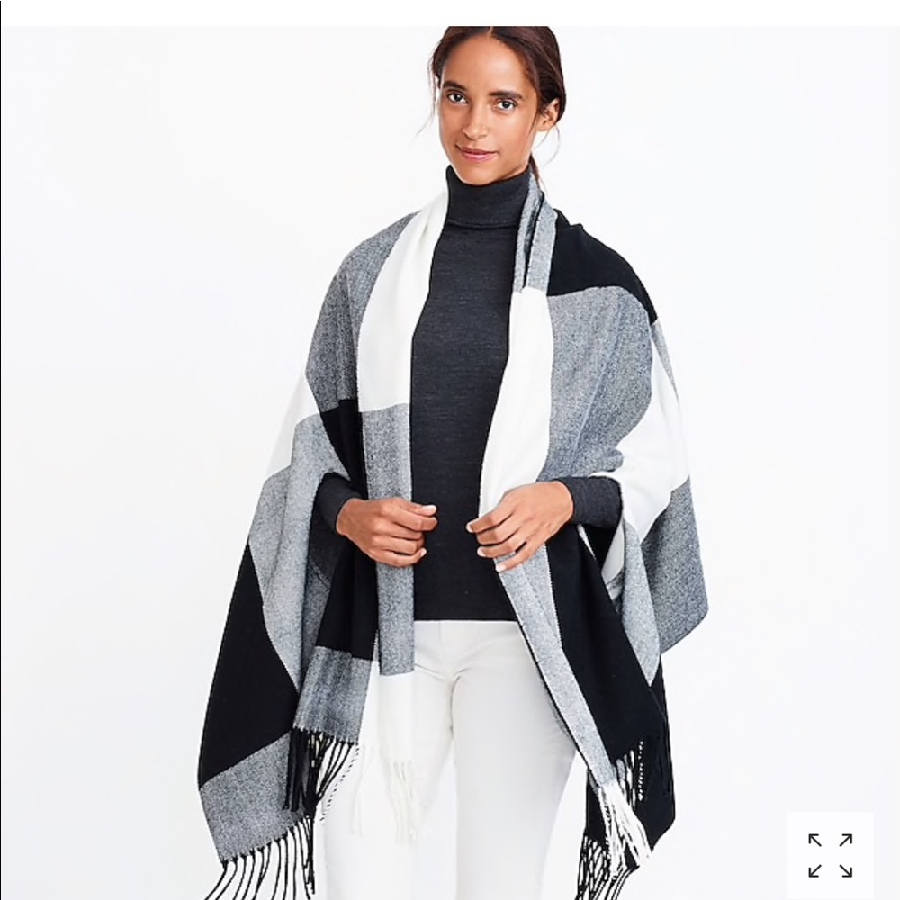 NWT JCrew Factory Plaid Cape Scarf